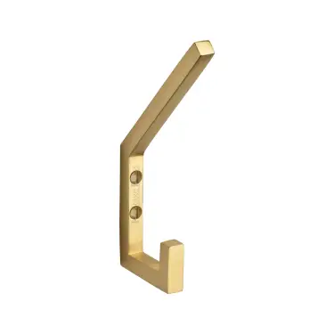 Click Here To Enlarge This Photo Of V1055-PB Heritage Brass Square Double Robe Hook Polished Brass finish