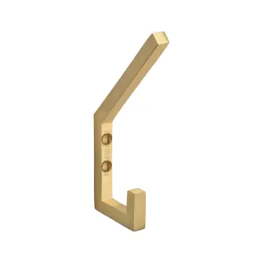 Click Here To Enlarge This Photo Of V1055-SB Heritage Brass Square Double Robe Hook Satin Brass finish