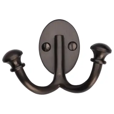 Click Here To Enlarge This Photo Of V1063-MB Heritage Brass Ball Double Robe Hook Matt Bronze finish