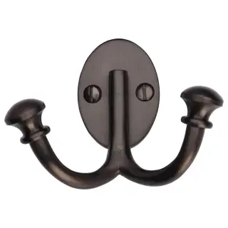 V1063-MB Heritage Brass Ball Double Robe Hook Matt Bronze finish