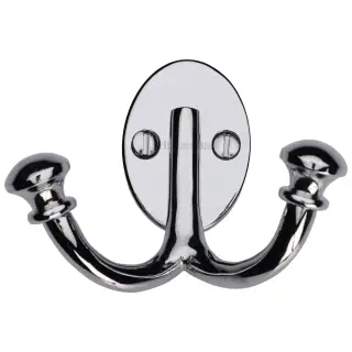 V1063-PC Heritage Brass Ball Double Robe Hook Polished Chrome finish
