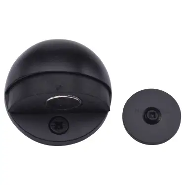Click Here To Enlarge This Photo Of V1080 MAG-BKMT Heritage Brass Round Shielded Floor Mounted Magnetic Door Stop Matt Black finish