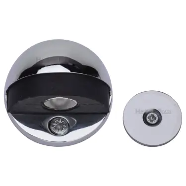 Click Here To Enlarge This Photo Of V1080 MAG-PC Heritage Brass Round Shielded Floor Mounted Magnetic Door Stop Polished Chrome finish