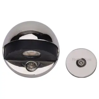 V1080 MAG-PNF Heritage Brass Round Shielded Floor Mounted Magnetic Door Stop Polished Nickel finish