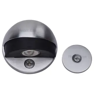 V1080 MAG-SC Heritage Brass Round Shielded Floor Mounted Magnetic Door Stop Satin Chrome finish