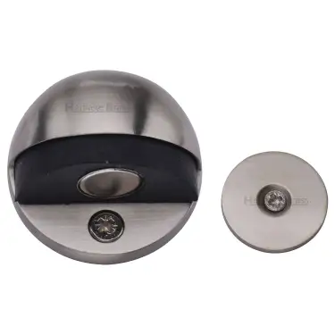 Click Here To Enlarge This Photo Of V1080 MAG-SN Heritage Brass Round Shielded Floor Mounted Magnetic Door Stop Satin Nickel finish