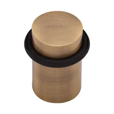 Click Here To Enlarge This Photo Of V1083-AT Heritage Brass Round Door Stop Antique Brass finish