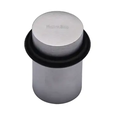 Click Here To Enlarge This Photo Of V1083-SC Heritage Brass Round Door Stop Satin Chrome finish
