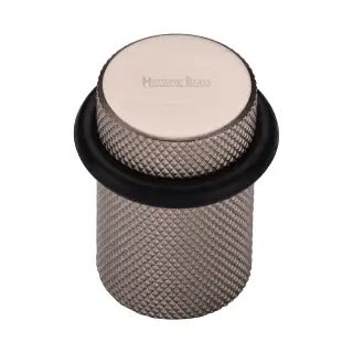 V1085-SN Heritage Brass Round Door Stop Knurled Satin Nickel finish