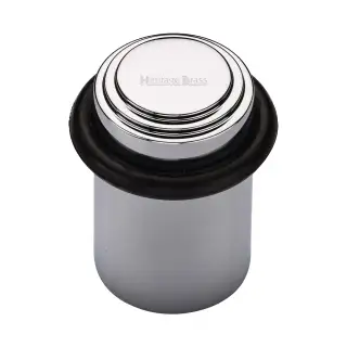 V1086-PC Heritage Brass Round Door Stop Stepped Polished Chrome finish