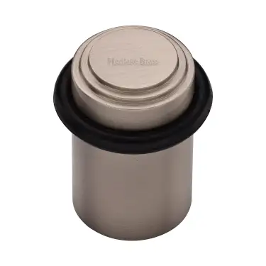 Click Here To Enlarge This Photo Of V1086-SN Heritage Brass Round Door Stop Stepped Satin Nickel finish