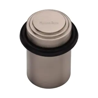 V1086-SN Heritage Brass Round Door Stop Stepped Satin Nickel finish