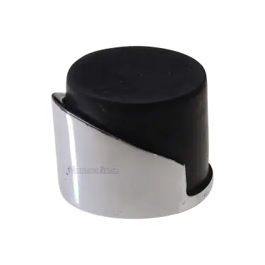 Click Here To Enlarge This Photo Of V1087-PC Heritage Brass Round Mounted Door Stop Polished Chrome finish