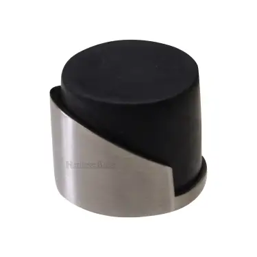 Click Here To Enlarge This Photo Of V1087-SN Heritage Brass Round Mounted Door Stop Satin Nickel finish