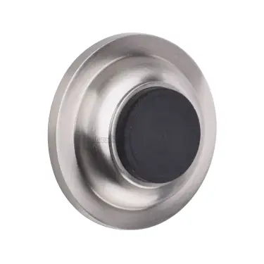 Click Here To Enlarge This Photo Of V1194-SN Heritage Brass Wall Mounted Door Stop Buffer Satin Nickel Finish