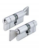 V5EP90CTSCE - Zoo Hardware Vier V5 Euro Profile Cylinder & Turn 90mm &lpar;45&sol;45T&rpar; Satin Chrome