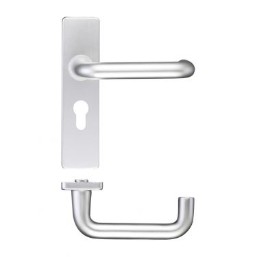 Click Here To Enlarge This Photo Of ZAA011EPSA - Zoo Hardware Return to Door Lever on Euro Profile Backplate &lpar;47&period;5mm c&sol;c&rpar; Aluminium