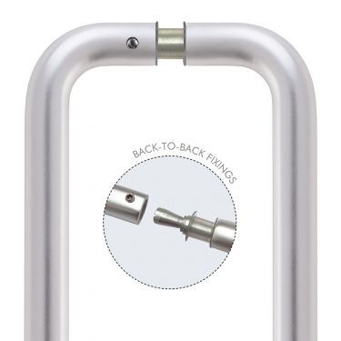 Click Here To Enlarge This Photo Of ZAAD600BSABB - Zoo Hardware &lpar;Pair&rpar; 600mm x 19mm 'D' Pull Handles with Back to Back Fixings - Aluminium