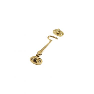 Click Here To Enlarge This Photo Of ZAB61 - Zoo Hardware Cabin Hook &lpar;Lightweight&rpar; 4" Polished Brass