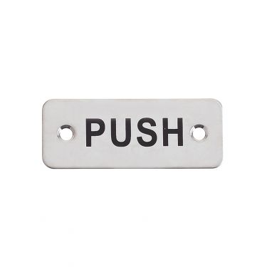 Click Here To Enlarge This Photo Of ZAS33SS - Zoo Hardware Rectangular Push Sign &lpar;75 x 30mm&rpar; Satin Stainless Steel
