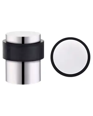 Click Here To Enlarge This Photo Of ZAS85PS - Zoo Hardware Floor Mounted Round Collared Door Stop with Flat Top &lpar;35mm dia&rpar; Polished Stainless Steel