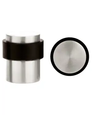 Click Here To Enlarge This Photo Of ZAS85SS - Zoo Hardware Floor Mounted Round Collared Door Stop with Flat Top &lpar;35mm dia&rpar; Satin Stainless Steel