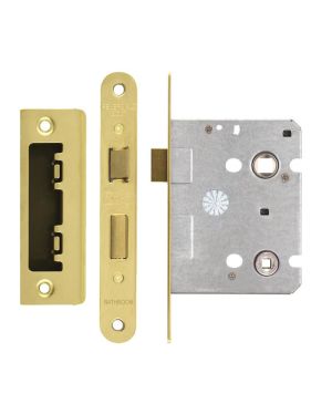 Click Here To Enlarge This Photo Of ZBC64RPVD - Zoo Hardware Contract Residential Bathroom Lock 64mm &lpar;45mm Backset&rpar; Radius Forends Polished Brass