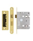 ZBC64RPVD - Zoo Hardware Contract Residential Bathroom Lock 64mm &lpar;45mm Backset&rpar; Radius Forends Polished Brass