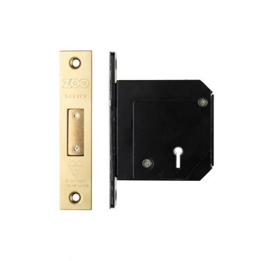 Click Here To Enlarge This Photo Of ZBSCD80PVD - Zoo Hardware British Standard 5 Lever Deadlock - 80mm c&sol;w Esc - Chubb Retro Fit 3G114 Polished Brass