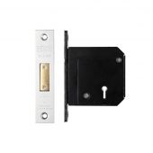 ZBSCD80SS - Zoo Hardware British Standard 5 Lever Deadlock - 80mm c&sol;w Esc - Chubb Retro Fit 3G114 Satin Stainless Steel