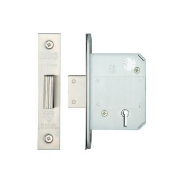 Click Here To Enlarge This Photo Of ZBSD64SS - Zoo Hardware British Standard 5 Lever Deadlock 64mm &lpar;45mm Backset&rpar; Satin Stainless Steel