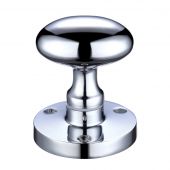 ZCB34CP - Zoo Hardware Oval Mortice Knobs &lpar;Sprung&rpar; 60&period;5mm Rose dia&period; Polished Chrome
