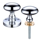 ZCB34RCP - Zoo Hardware Oval Rim Knobs &lpar;Unsprung&rpar; 60&period;5mm Rose dia&period; Polished Chrome