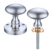 ZCB34RSC - Zoo Hardware Oval Rim Knobs &lpar;Unsprung&rpar; 60&period;5mm Rose dia&period; Satin Chrome