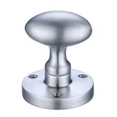 ZCB34SC - Zoo Hardware Oval Mortice Knobs &lpar;Sprung&rpar; 60&period;5mm Rose dia&period; Satin Chrome