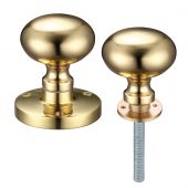 ZCB35R - Zoo Hardware Mushroom Rim Knobs &lpar;Unsprung&rpar; 61&period;5mm Rose dia&period; Polished Brass