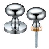 ZCB35RCP - Zoo Hardware Mushroom Rim Knobs &lpar;Unsprung&rpar; 61&period;5mm Rose dia&period; Polished Chrome
