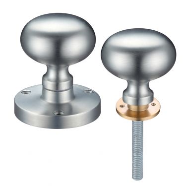 Click Here To Enlarge This Photo Of ZCB35RSC - Zoo Hardware Mushroom Rim Knobs &lpar;Unsprung&rpar; 61&period;5mm Rose dia&period; Satin Chrome