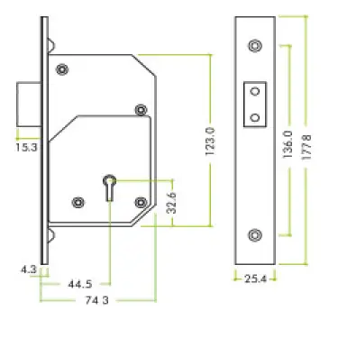 Click Here To Enlarge This Photo Of ZCRD73SS - Zoo Hardware 5 Lever Deadlock - 73mm &lpar;44mm backset&rpar; Chubb Retro Fit 3G110 Satin Stainless Steel