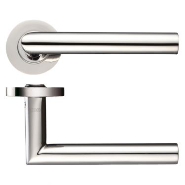 Click Here To Enlarge This Photo Of ZCS010PS - Zoo Hardware 19mm Mitred Lever on Round Rose &lpar;Grade 304&rpar; Polished Stainless Steel