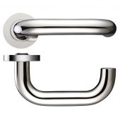 ZCS080PS - Zoo Hardware 22mm Return to Door Safety Lever on Round Rose &lpar;Grade 304&rpar; Polished Stainless Steel