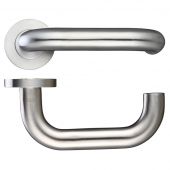 ZCS080SS - Zoo Hardware 22mm Return to Door Safety Lever on Round Rose &lpar;Grade 304&rpar; Satin Stainless Steel