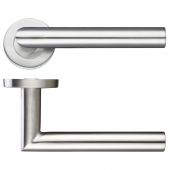 ZCS2010SS - Zoo Hardware 19mm Mitred Lever on Round Rose &lpar;Grade 201&rpar; Satin Stainless Steel