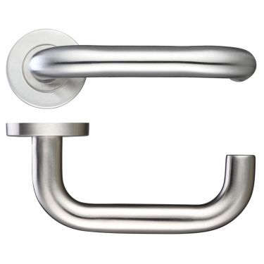 Click Here To Enlarge This Photo Of ZCS2030SS - Zoo Hardware 19mm Return to Door Safety Lever on Round Rose &lpar;Grade 201&rpar; Satin Stainless Steel