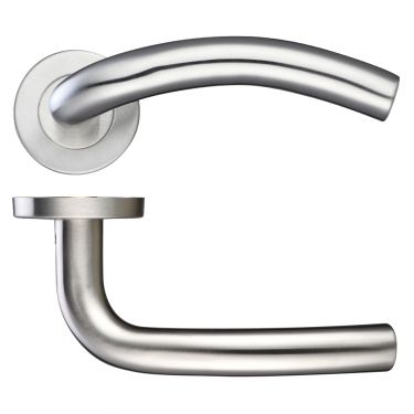 Click Here To Enlarge This Photo Of ZCS2040SS - Zoo Hardware 19mm Arched Lever on Round Rose &lpar;Grade 201&rpar; Satin Stainless Steel