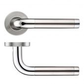 ZCS2060SSPS - Zoo Hardware 19mm Radius Lever on Round Rose &lpar;Grade 201&rpar; &lpar;Dual Finish&rpar; Satin Stainless Steel &sol; Polished Stainless Steel