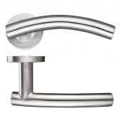 ZCS2120SS - Zoo Hardware 19mm Arched T-Bar Lever on Round Rose &lpar;Grade 201&rpar; Satin Stainless Steel