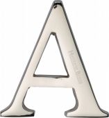 C1565 2 A-PNF Heritage Brass Alphabet A Pin Fix 51mm &lpar;2"&rpar; Polished Nickel Finish