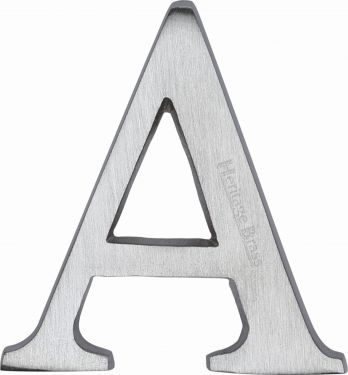 Click Here To Enlarge This Photo Of C1565 2 A-SC Heritage Brass Alphabet A Pin Fix 51mm &lpar;2"&rpar; Satin Chrome Finish