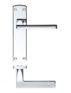 Click Here To Enlarge This Photo Of ZCZ012CP Zoo Hardware Stanza 'Leon' Latch Lever Handles on Backplate &lpar;170mm x 40mm&rpar; Polished Chrome &lpar;Contract Range&rpar;